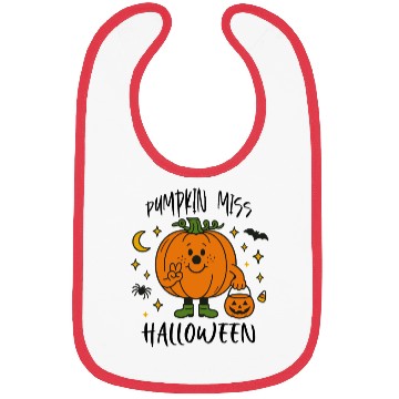 Discover Cute Pumpkin Character for Halloween Bibs