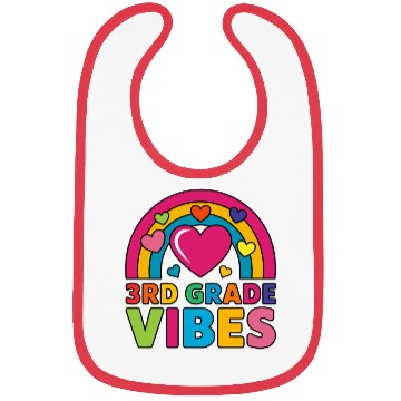 Discover Colorful Heart Rainbow 3rd Grade Vibes Bibs