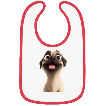 Discover Playful Pug Cartoon Design Bibs
