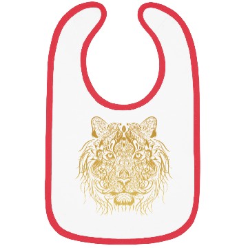 Discover Gold Gothic Lion Line Art Design Bibs