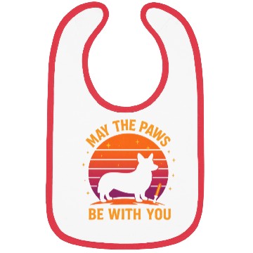 Discover May the Paws Be With You Retro Corgi Bibs