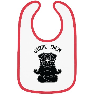 Discover Meditating Pug with Inspirational Quote Bibs