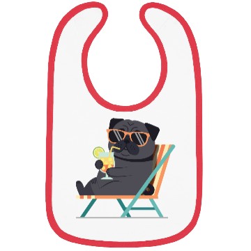Discover Chill Pug with Sunglasses and Lemonade Bibs