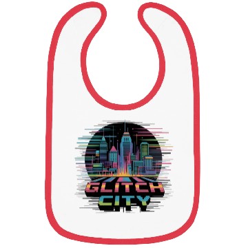 Discover Neon Cyberpunk Cityscape Design Bibs