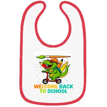 Discover Missed You Welcome Back to School Funny Dinosaur Bibs