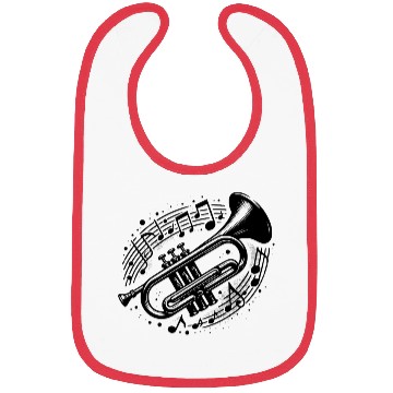 Discover Trumpet Meets Musical Note Loud, Wild, Beautiful Bibs