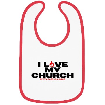 Discover Love My Church Red Bibs