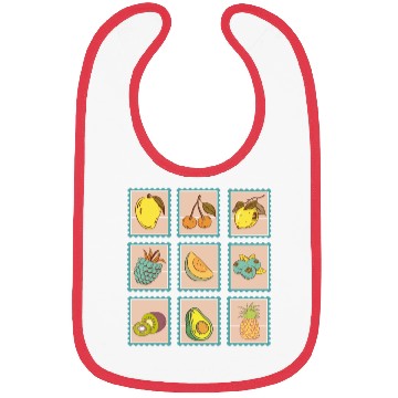 Discover Vintage stamps fruit Bibs