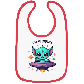 Discover Peaceful  cute Alien- i come in peace Bibs