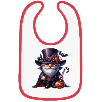 Discover Elegant Halloween Gnome – Top Hat, Pumpkin & Candy Bibs