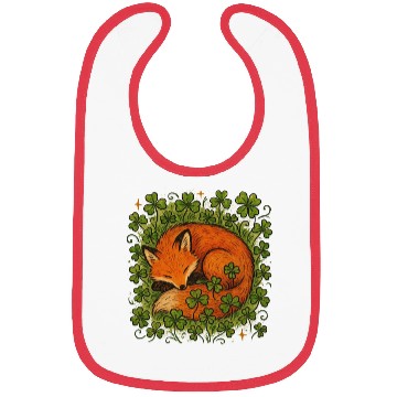 Discover Fox Sleeping in Clover Peaceful Nature Art Bibs