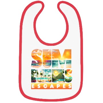 Discover Tropical Sunset Beach Scene Bibs