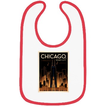 Discover Chicago Skyline Nightscape Design Bibs