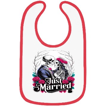 Discover Gothic Just Married Skeletons Bride and Groom Bibs