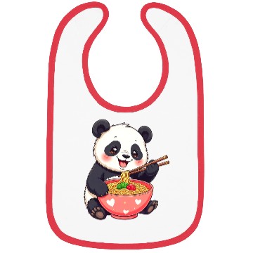 Discover Cute Panda Eating Ramen Noodles Bibs