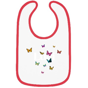Discover LUCI - beautiful girl name with cute butterflies Bibs