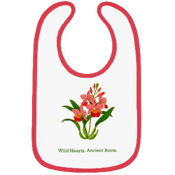 Discover Wild Heart Orchid Botanical Design Bibs