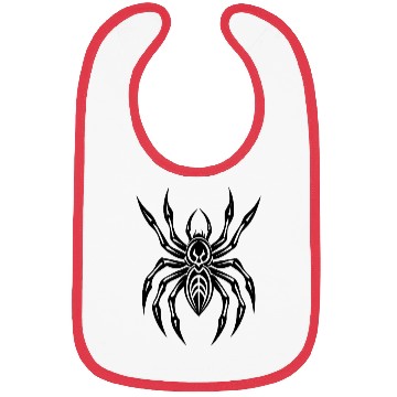 Discover Geometric Tribal Spider – Minimalist Black Insect  Bibs