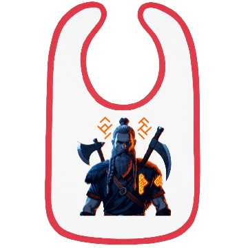 Discover Viking Warrior with Axes and Fur Bibs