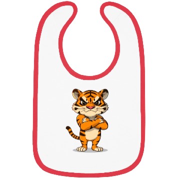 Discover grumpy tiger cartoon animal illustration Bibs