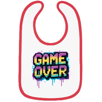 Discover Pixelated Game Over Graffiti Design Bibs