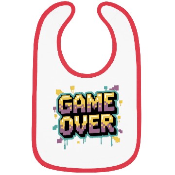 Discover Pixelated Game Over Message Design Bibs