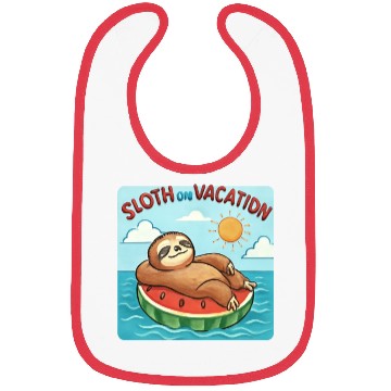 Discover Sloth on Vacation – Watermelon Pool Float Bibs