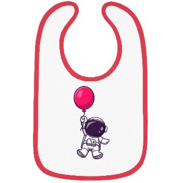 Discover Astronaut Holding Pink Balloon Illustration Bibs