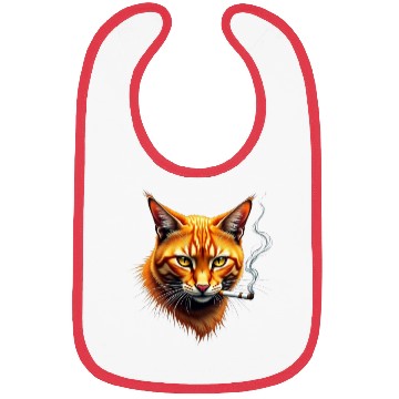 Discover Orange Smoking Cat Bibs |Realistic Cool Cat PNG