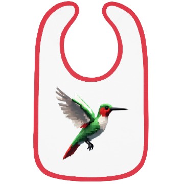 Discover Pixelated Red & Green hummingbird Bibs