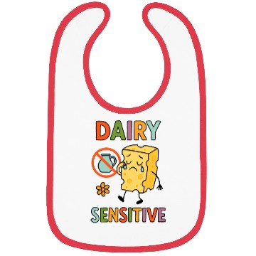 Discover Dairy Sensitive Sad Cartoon Design Bibs