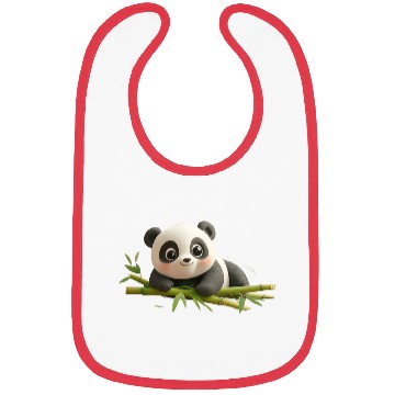 Discover Charming Panda Cub with Bamboo Bibs