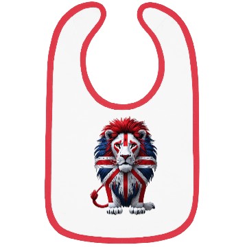 Discover British Lion with Union Jack Flag Graphic Design Bibs