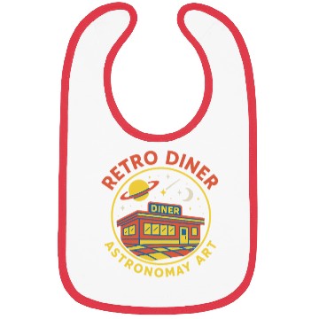 Discover Retro Space Diner Astronomy Art Bibs