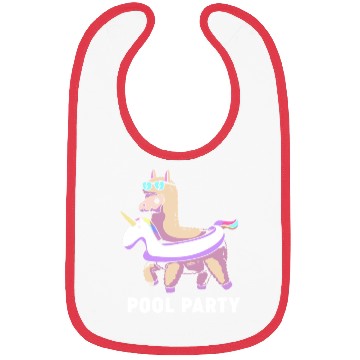 Discover Pool Party Squad Summer Llama Unicorn Bibs