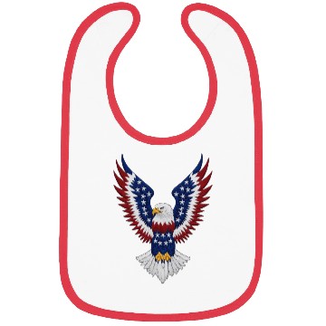 Discover American Bald Eagle with USA Flag Wing Art Design Bibs
