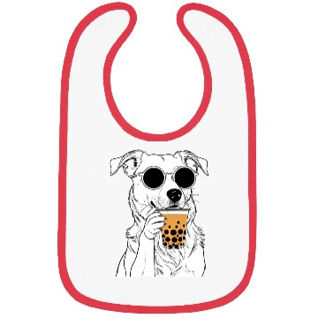Discover Chill Dog with Sunglasses and Bubble Tea Bibs
