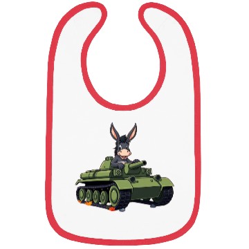 Discover Adorable Donkey Tank Battle Scene Bibs