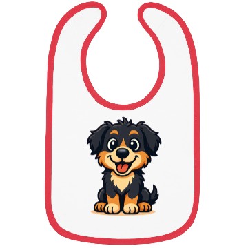 Discover Playful Border Collie Cartoon Design Bibs