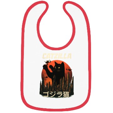 Discover Vintage Catzilla: Funny Cat Monster Bibs
