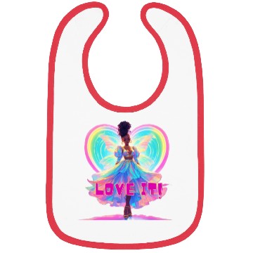 Discover Rainbow Fairy Heart Illustration Bibs