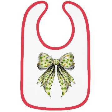 Discover Coquette Bow St Patricks Day Shamrock Pattern Bibs