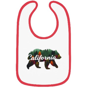 Discover California Bear Forest Scene Bibs