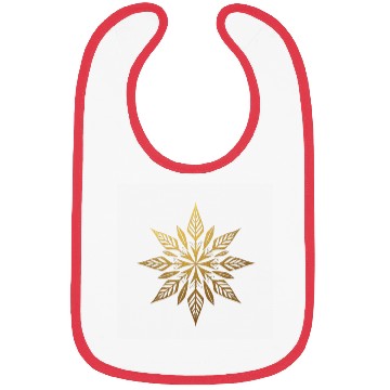 Discover Gold Metallic Leaf Snowflake Design Bibs