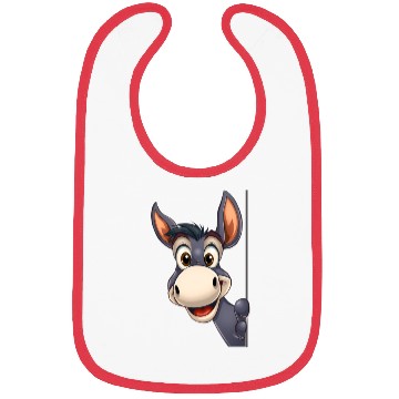 Discover Cute donkey peeking cartoon illustration Bibs