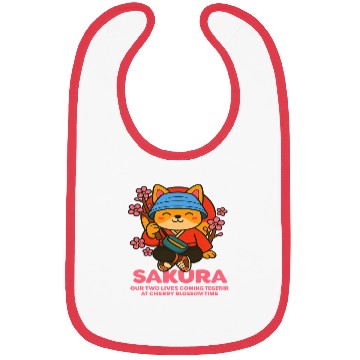 Discover Kawaii Samurai Fox Cherry Blossom Design Bibs