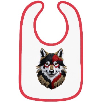 Discover German Wolf Head in Black Red and Gold Bibs