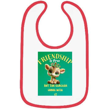 Discover Whimsical Friendshippissed Giraffe Illustration Bibs