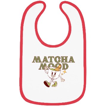 Discover Matcha Mood Tea Cartoon Design  Bibs