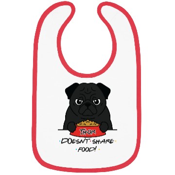 Discover Grumpy Pug with Food Bowl Bibs